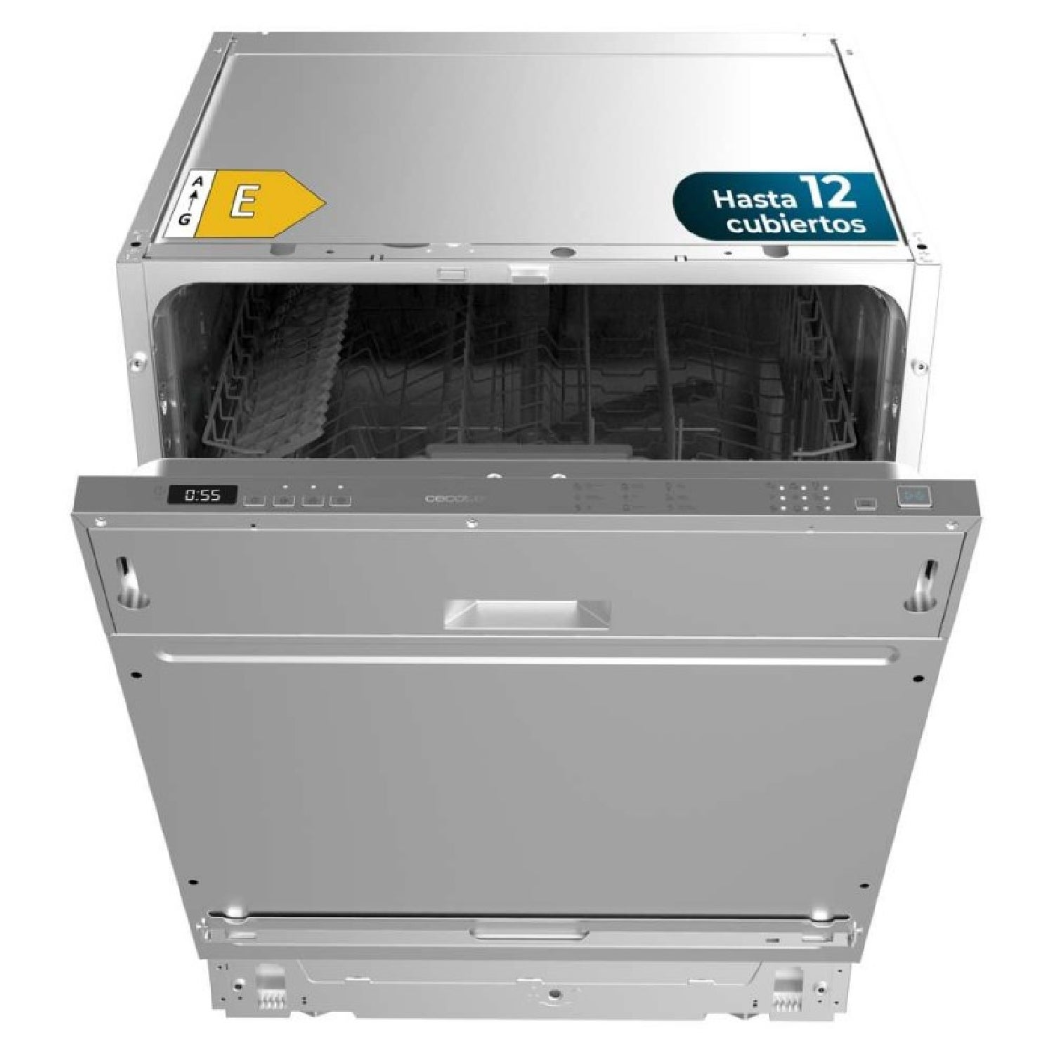 Cecotec lavavajillas integrable de 60cm bolero aguazero 6102 full-bi e. 1850w, 12 cubiertos, cesta de cubiertos, 6 programas