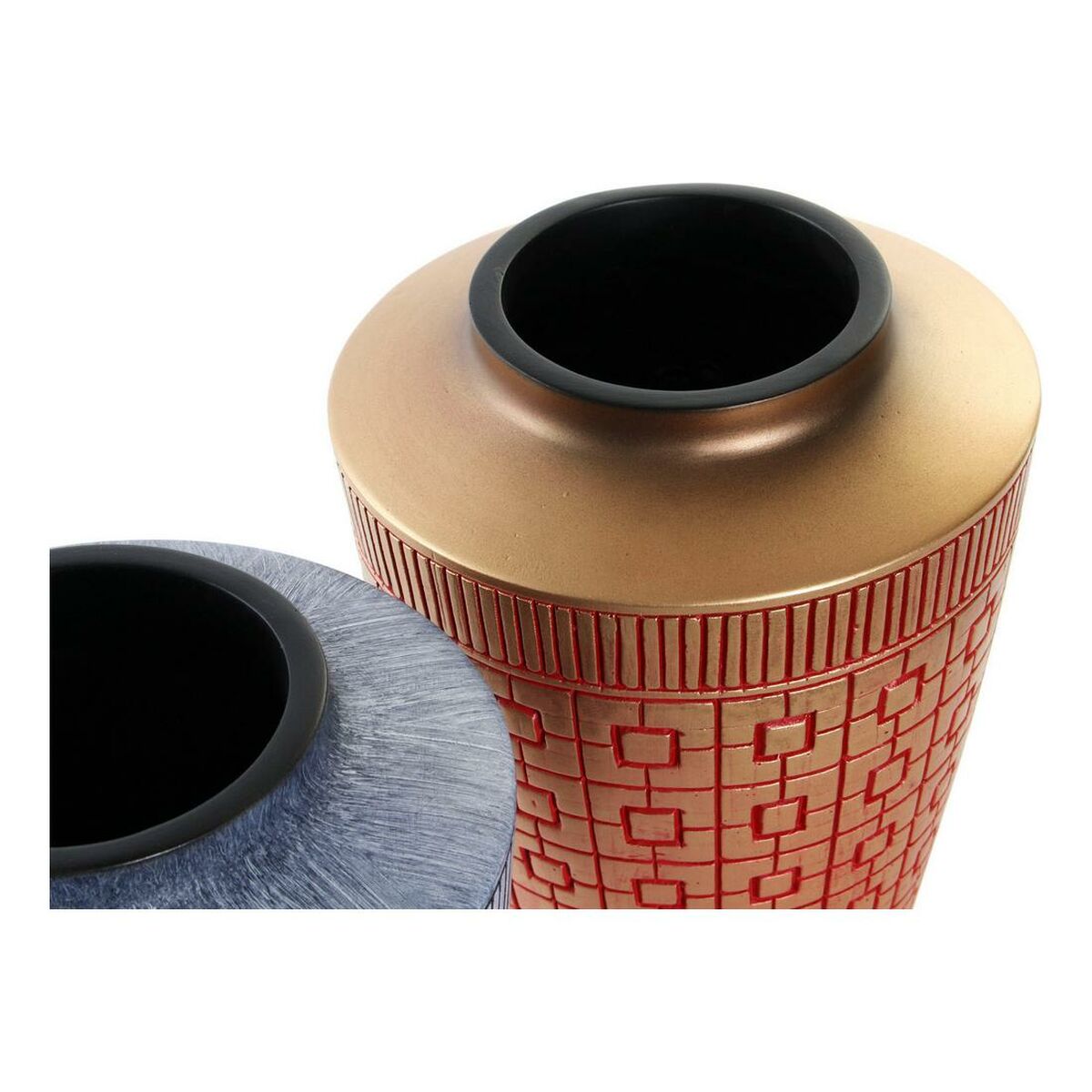 Vaso DKD Home Decor 8424001822065 Rosso Azzurro Dorato Resina 17 x 17 x 20 cm Orientale (2 Unità) - 3