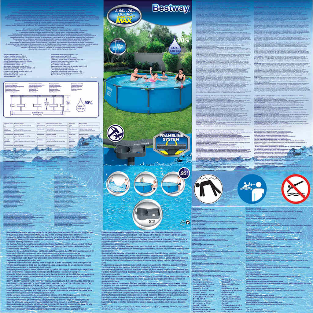 Conjunto de piscina Steel Pro MAX 305x76 cm Bestway - 9