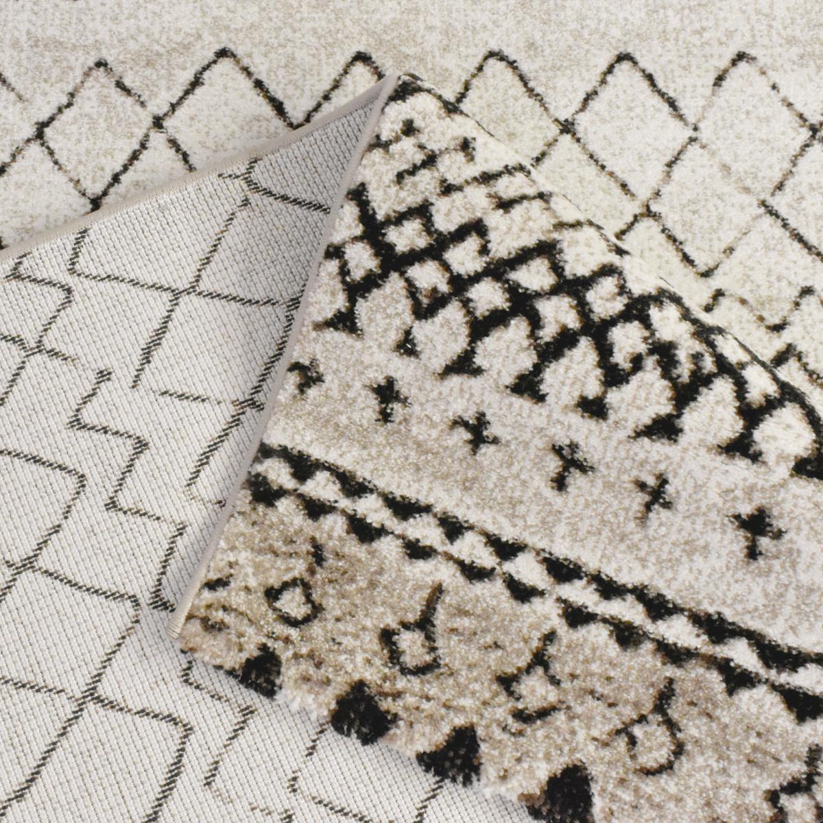 Tapis berbère 120x170 tissé motifs tribaux LYN8 MABAL crème - 5