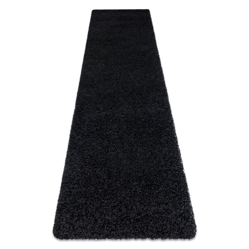 Dywan, Chodnik SOFFI shaggy 5cm czarny - do kuchni, przedpokoju, na korytarz 70x300 cm