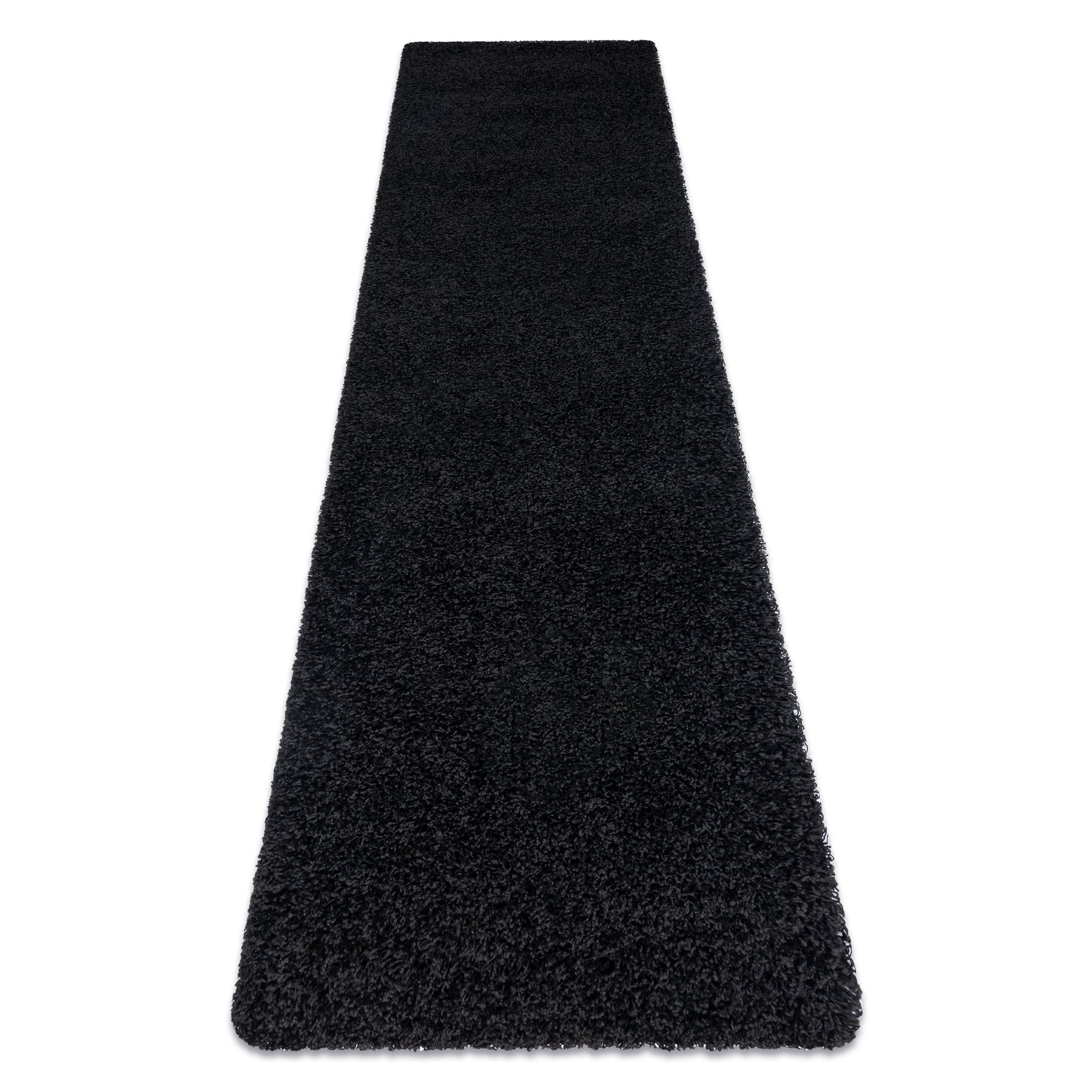 Alfombra, alfombra de pasillo soffi shaggy 5cm negro - para la cocina, entrada, pasillo 70x250 cm