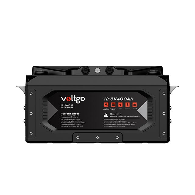 Batteria al litio premium 12V 400Ah (5,12 kWh) VoltGo con Bluetooth