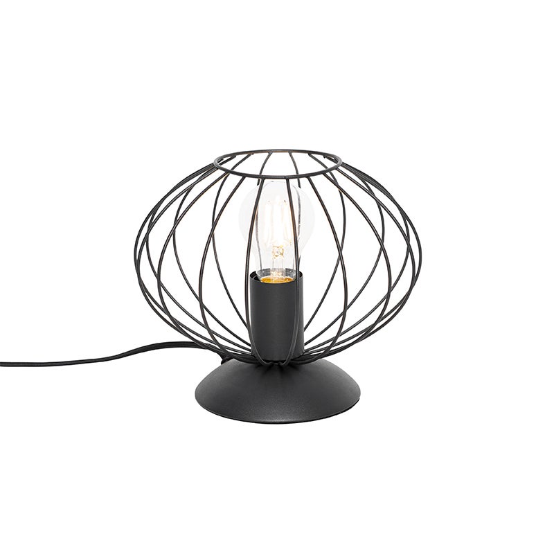 Qazqa designerski lampa stołowa - Margarita - czarny, okrągły, max. 40w, e27, 19cm oświetlenie wewnętrzne