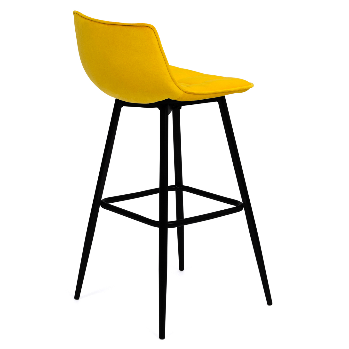 Lot de 4 tabourets de bar MADY en velours mix color bleu, gris clair, gris foncé, jaune - 4