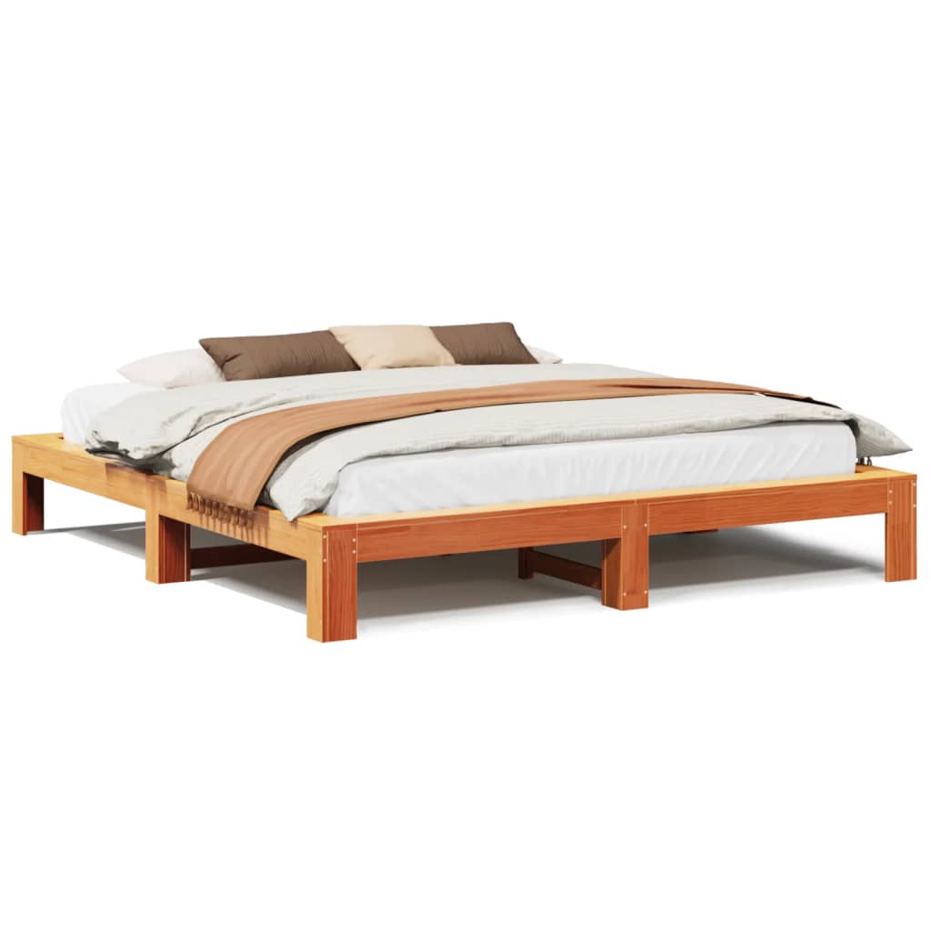 Łóżko Drewniane Rama Łóżka Sofa Brązowe Do Sypialni Pokoju 180x200 cm