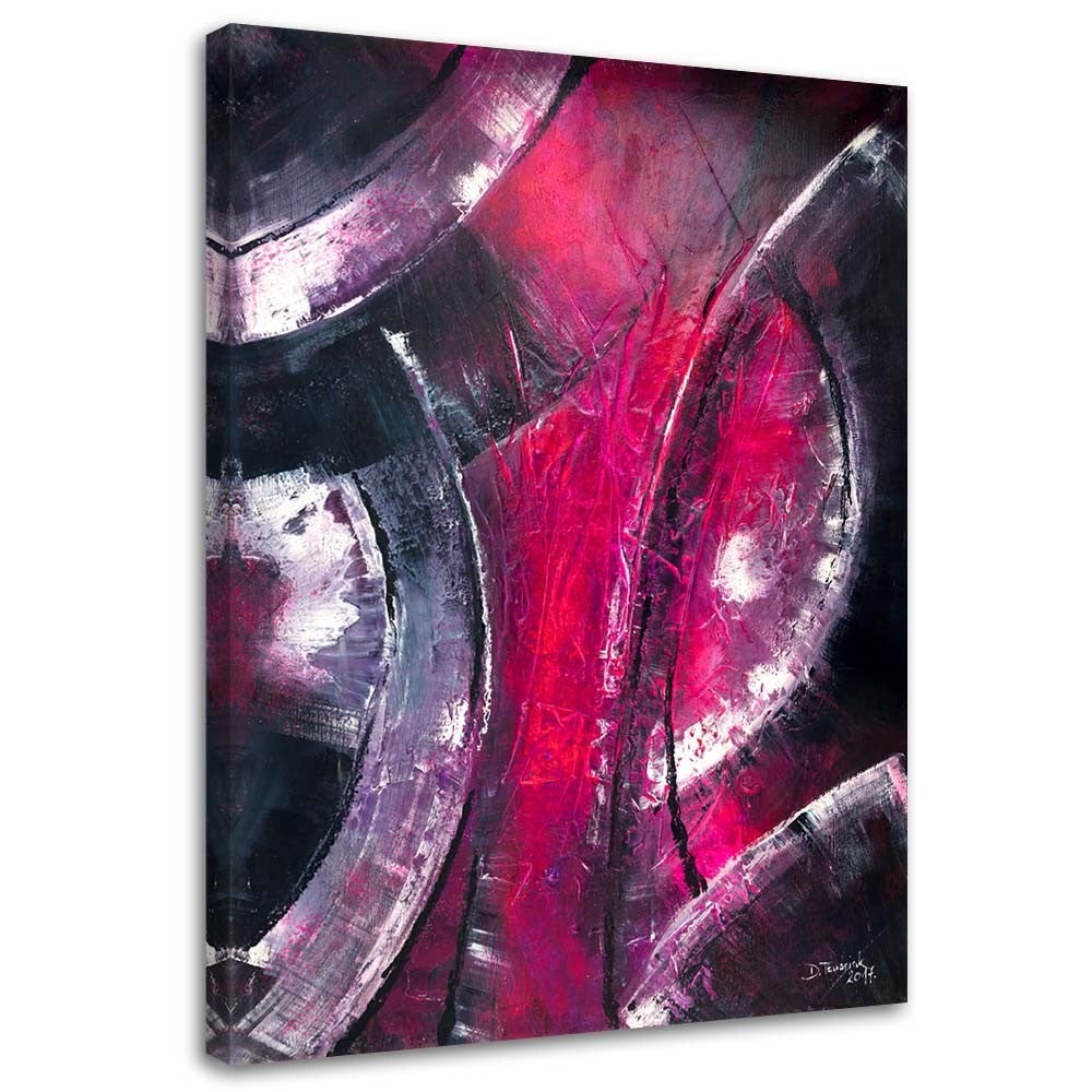 Obraz na płótnie, Srebrne okręgi abstrakcja 40x60
