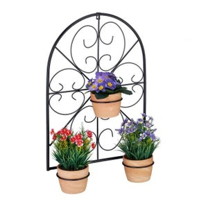 Macetas De Exterior SG Traders Cromarty - 36 Cm, Plateado Envejecido, Plástico, Con Agujeros De Drenaje, Pack De 2
