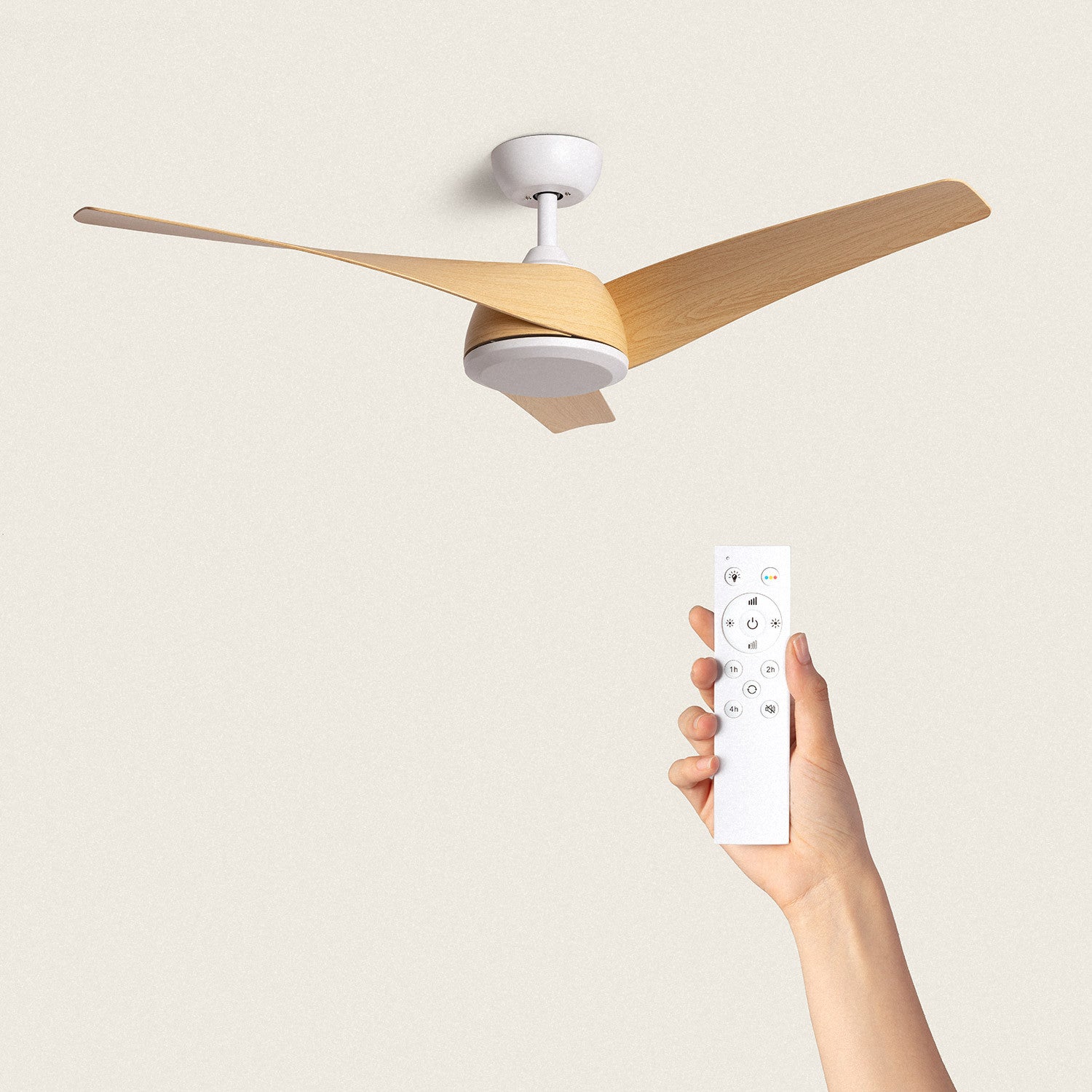 Ventilatore A Soffitto Con Luce LED 33/50 Cm, Silenzioso, Con Telecomando E App, 6 Velocità E 3 Colori Luce, Per Interni