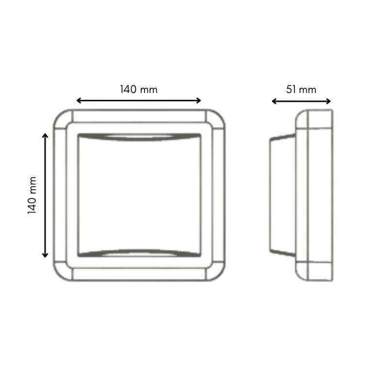 Applique Murale LED 4W Noire Carrée IP65 - Blanc Froid 6000K - 8000K - SILAMP - 3