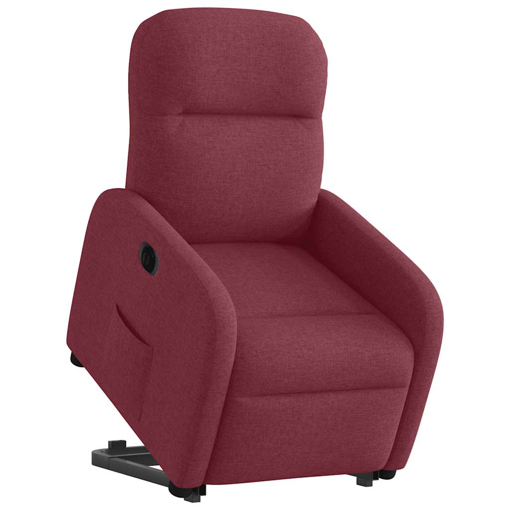 Fauteuil releveur inclinable électrique en tissu rouge - 3
