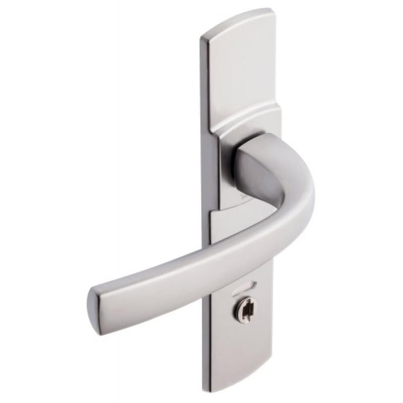 Béquille double sur plaque 165 mm ligne Muze chromé diamant noir bec de cane - 4