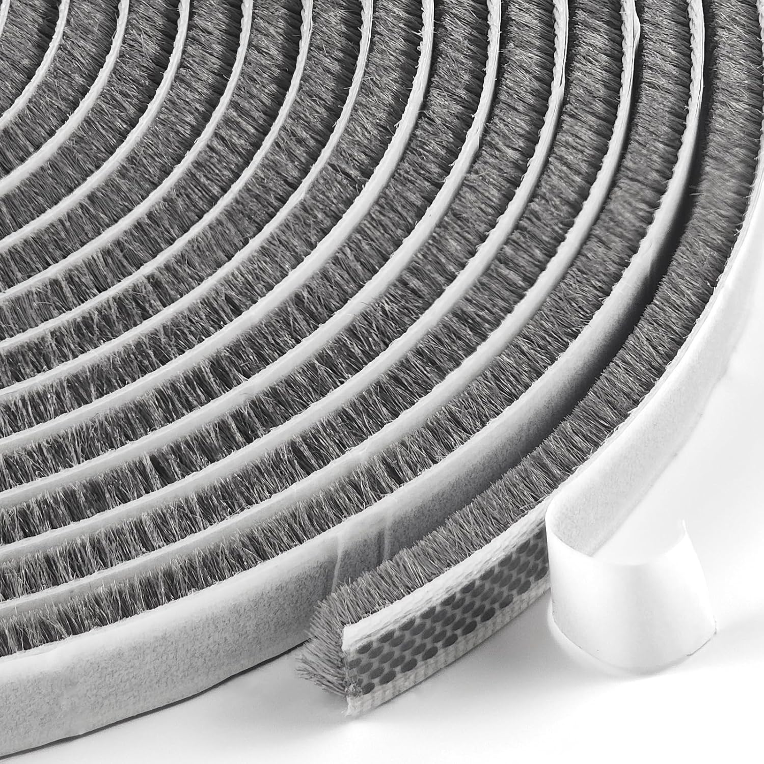 Burlete autoadhesivo para puertas correderas, ventanas y armarios - Gris - 9 mm x 15 mm x 5 m - 4