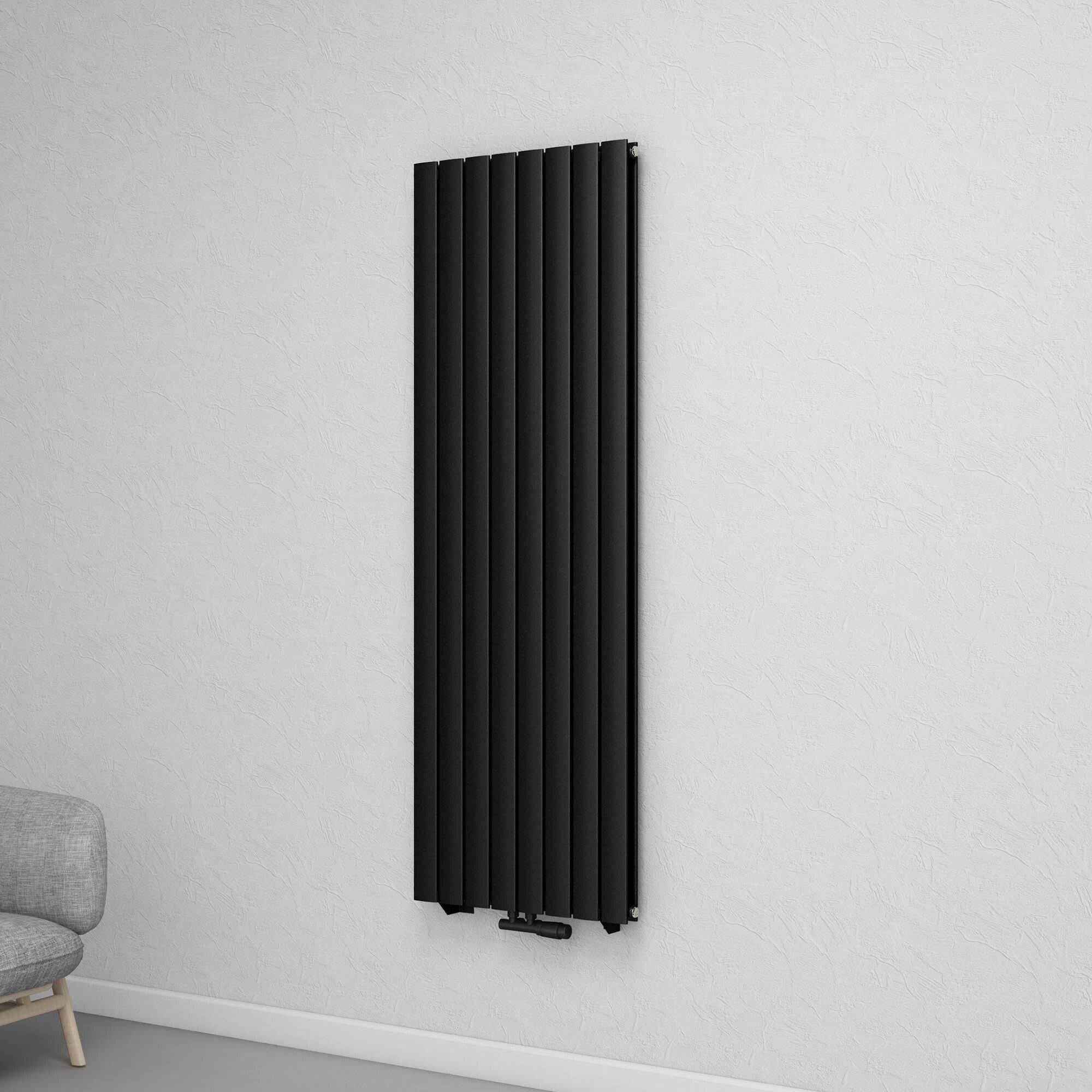 Radiateur Sèche-Serviettes Électrique 800W 104x40 Cm Gris Noir - Acier Inoxydable, Thermostat Réglable 30-70°C