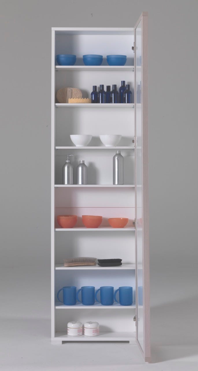 Colonne container polyvalent miroir cadre blanche - 3