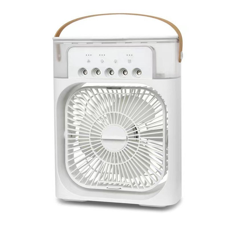 Mały, cichy nawilżacz powietrza 4 w 1 USB z funkcją rozpylania wody, 7-kolorowym światłem LED, 3 prędkościami (biały)