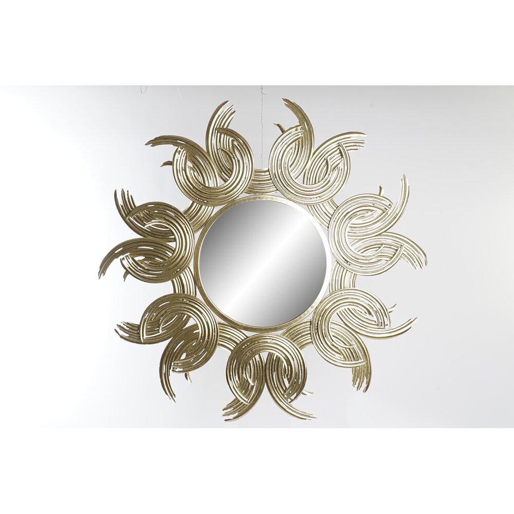 Espejo de pared dkd home decor 97 x 3 x 97 cm cristal dorado metal sol 8424001871186 s3019340 dkd home decor