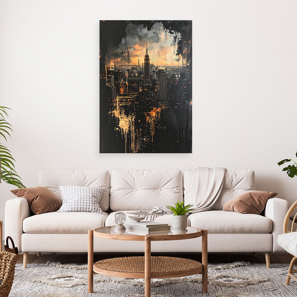 Obraz do salonu biura, Nowy Jork Skyline miasto w stylu retro vintage 60x90 - 2