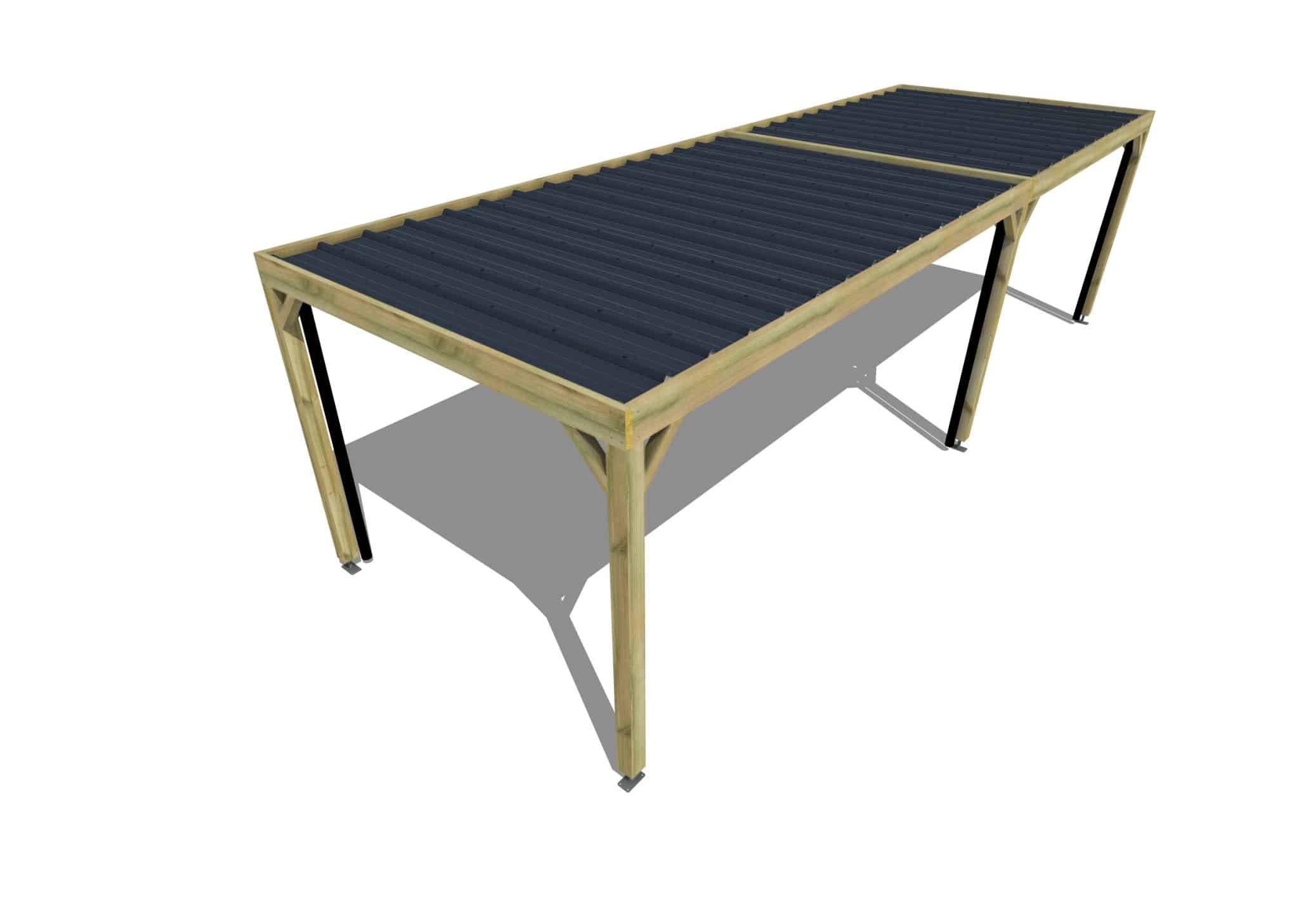 Carport bois • 9m x 3m • indépendante • sens largeur • livraison comprise - 3