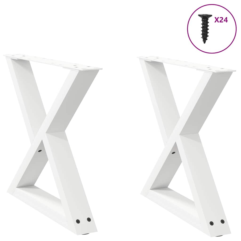 Nogi do stolika kawowego 2 szt. Białe 60x(42-43,3) cm Stal vidaXL