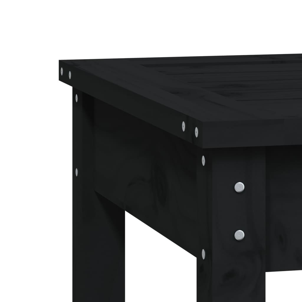Banc de jardin meuble de patio d'extérieur terrasse noir 109 x 44 x 45 cm bois massif de pin noir 02_0011750 - 4