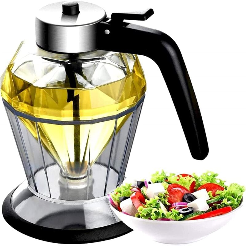 WUWFKUI Distributeur de miel en verre, pot à miel de 255 g avec poignée, récipient à miel anti-goutte, distributeur de sirop d'érable (noir