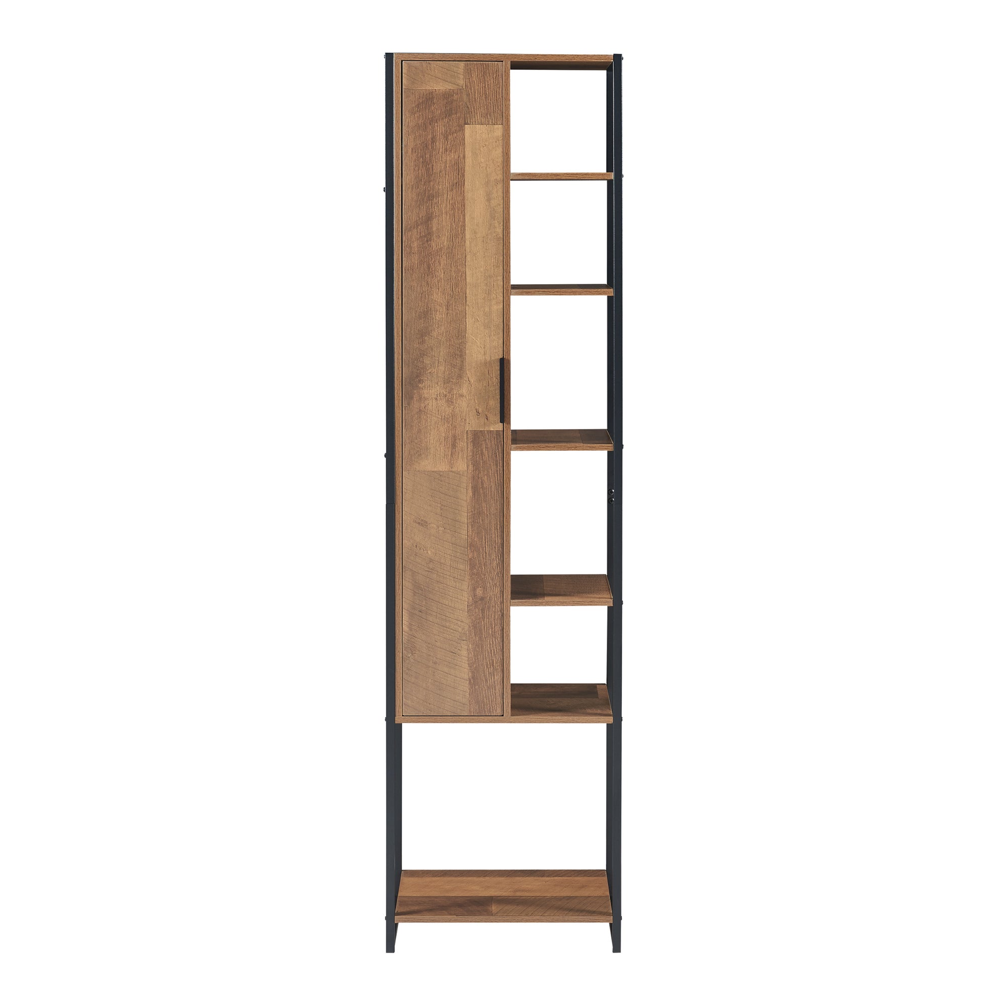 Armario alto Namsskogan con puerta 165x42,5x30cm - Efecto nogal [en.casa] - 4