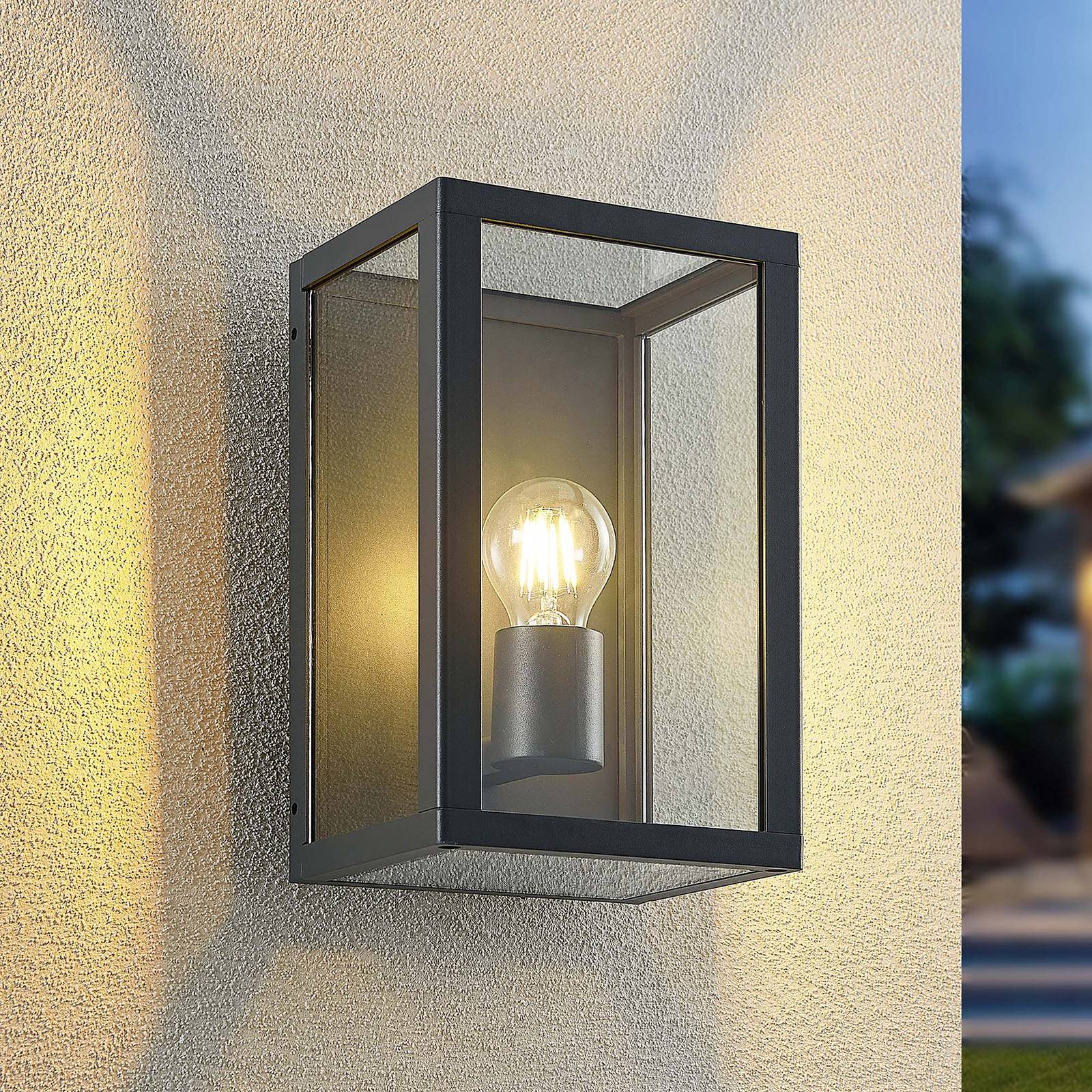 Applique d'extérieur Lindby Giavanna, 28 cm, anthracite, IP44, E27, Applique Murale Exterieur, Luminaire Exterieur, Lampe Jardin, Eclairage Exterieur, - 2