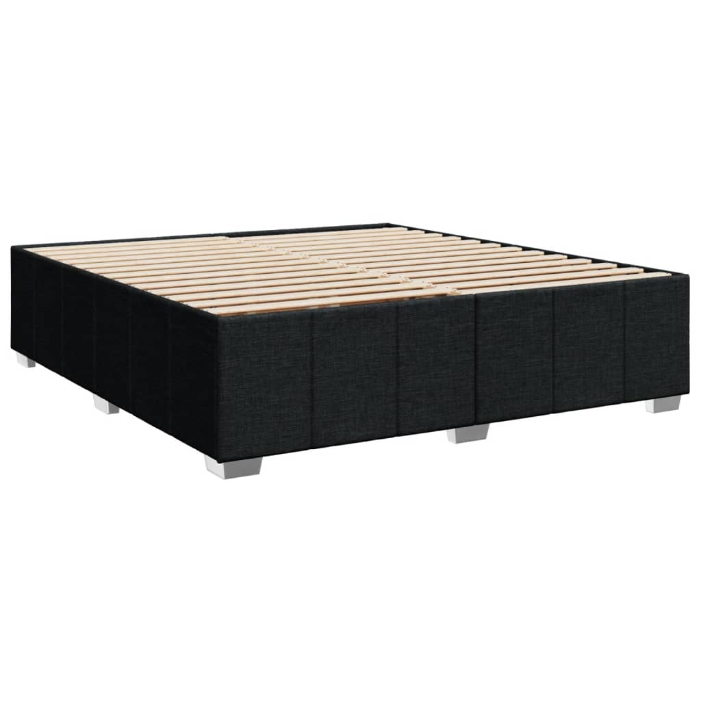 Cadre de lit sans matelas noir 200 x 200 cm tissu - 3