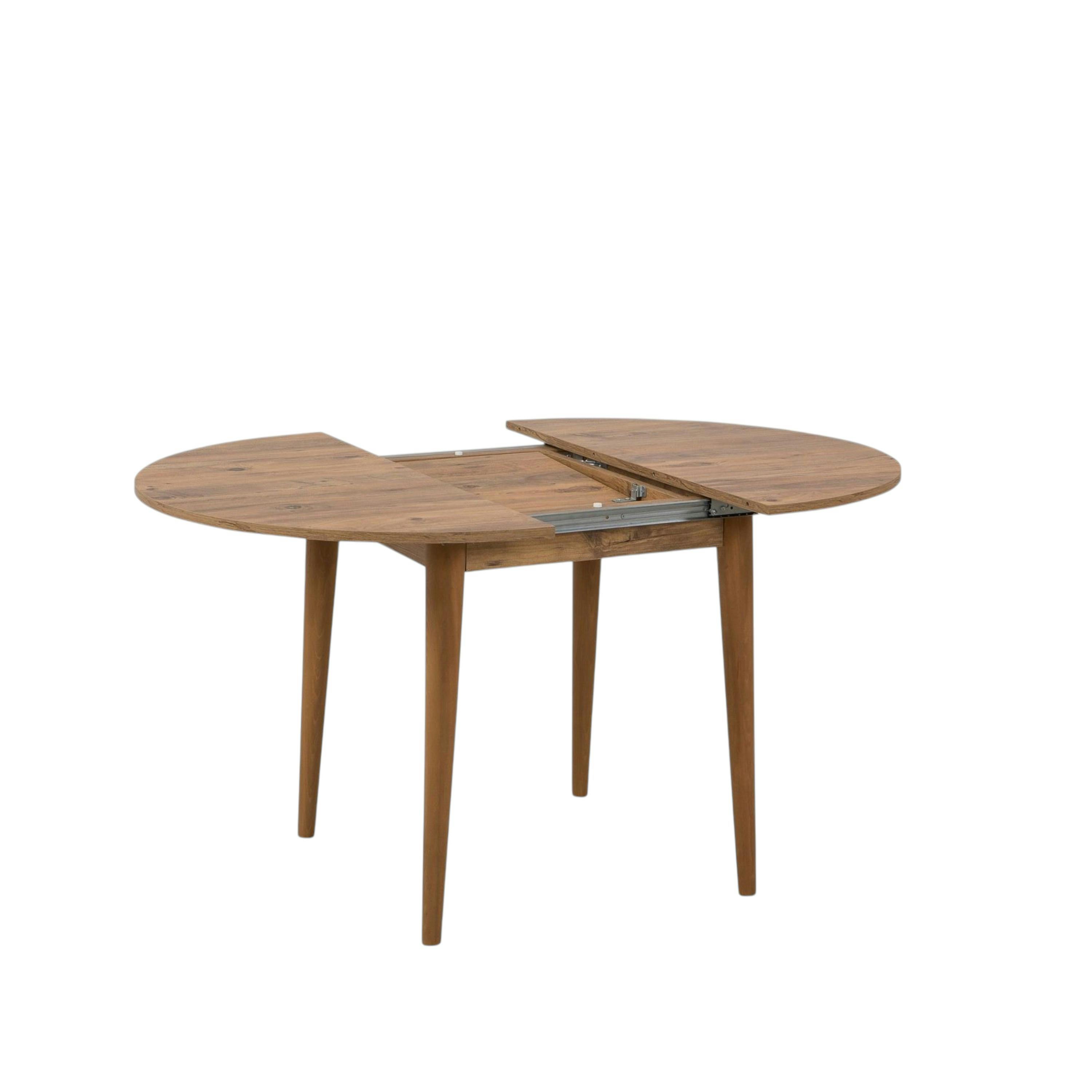 Table ronde extensible effet pin Ø100-131 cm ORINA - 4