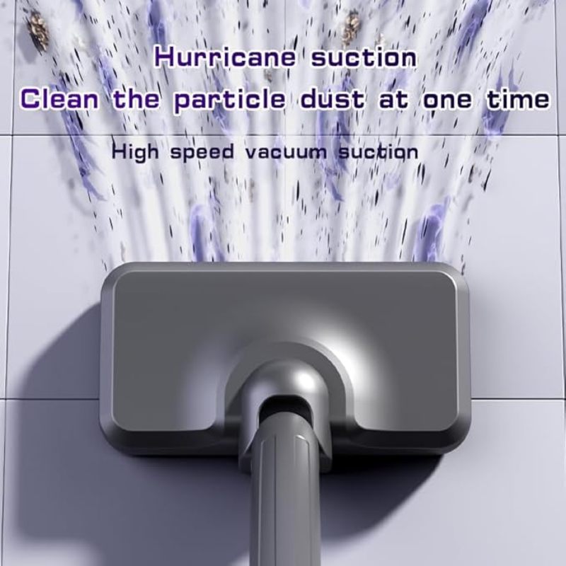 Aspirateur balai sans fil 4 en 1, aspiration puissante de 15&nbsp;000 Pa, lumière UV contre les acariens, rechargeable (gris) - 6