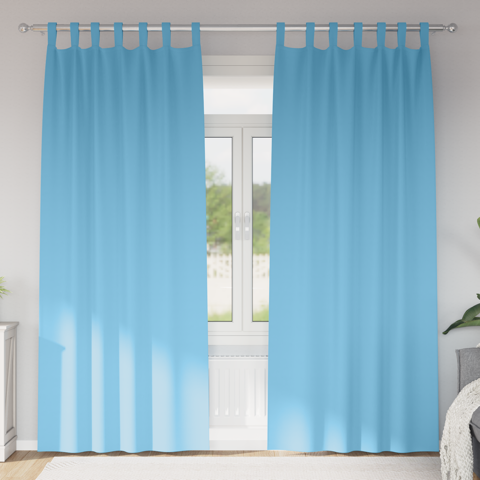Firany blackout z kółkami 2 pcs Jasnoniebieski 225 x 140 cm vidaXL