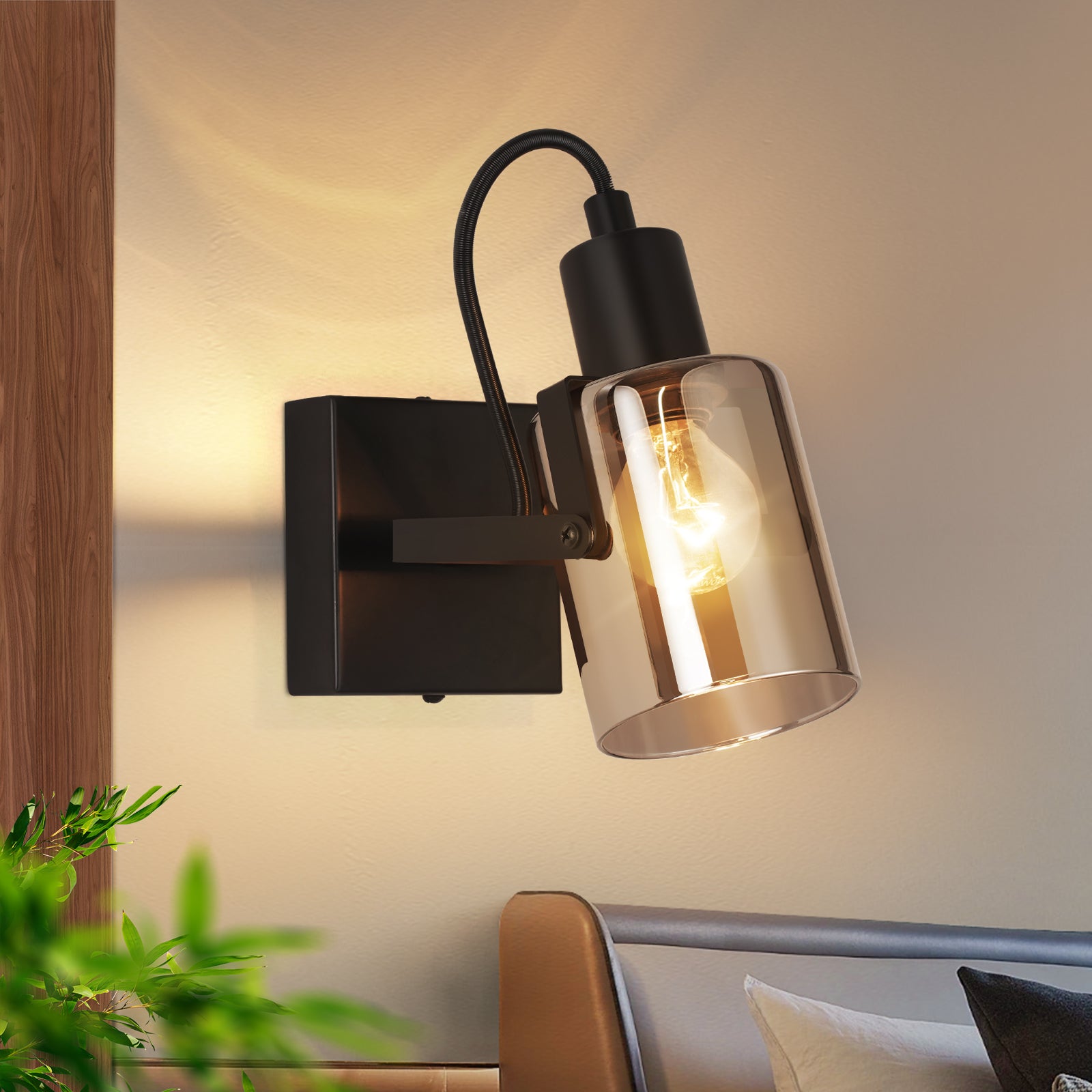 ZMH 1-płomieniowa lampa sufitowa - retro przydymione szare szkło E14 lampa sufitowa sypialnia korytarz