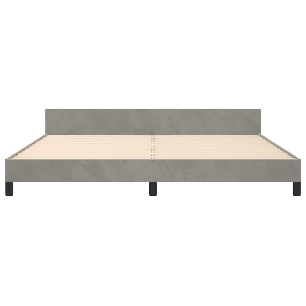 Cadre de lit sans matelas velours gris clair 200x200 cm - 7