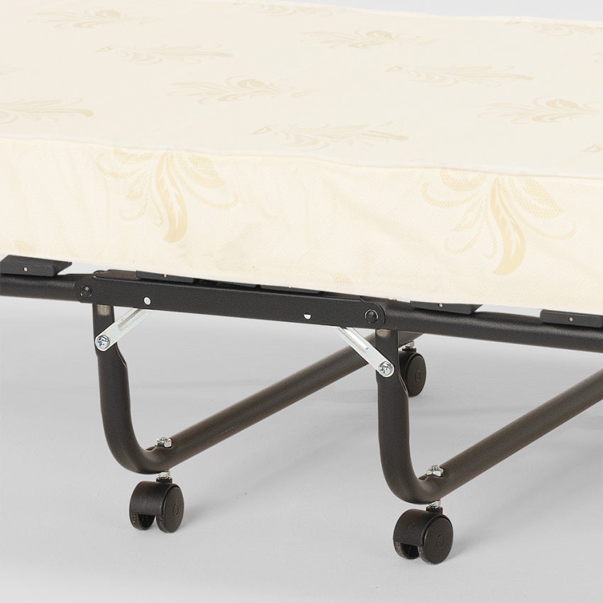 Brandina letto pieghevole con doghe e materasso 80x180cm in microfibra Apollo - Beige - 4