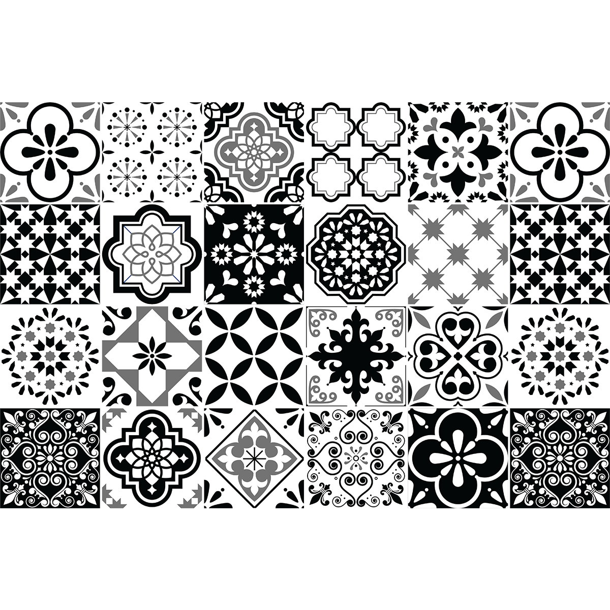 Ambiance Sticker Adhésifs Carrelages Autocollant Ornements Stylé Carreaux De Ciment Carrelage Sticker Mural Salle De Bain Et Cuisine | 24 Pièces De 15 X 15 Cm
