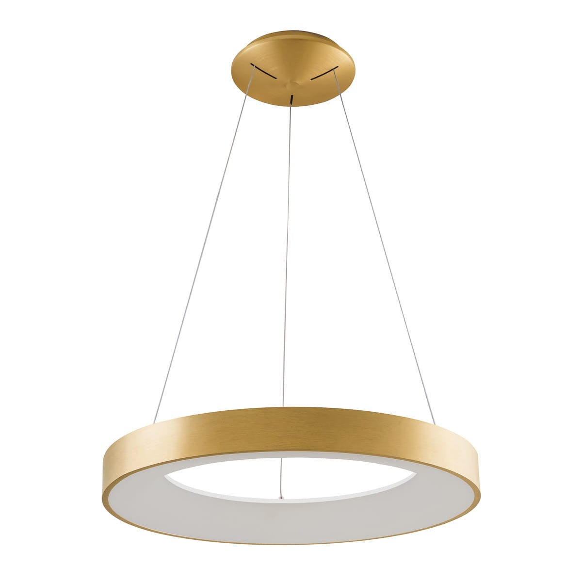 Lampa wisząca Giulia złota szczotkowana-biała LED 50W 3000K 2750lm nowoczesny wym: 120 x 60 x 60 cm aluminium Italux