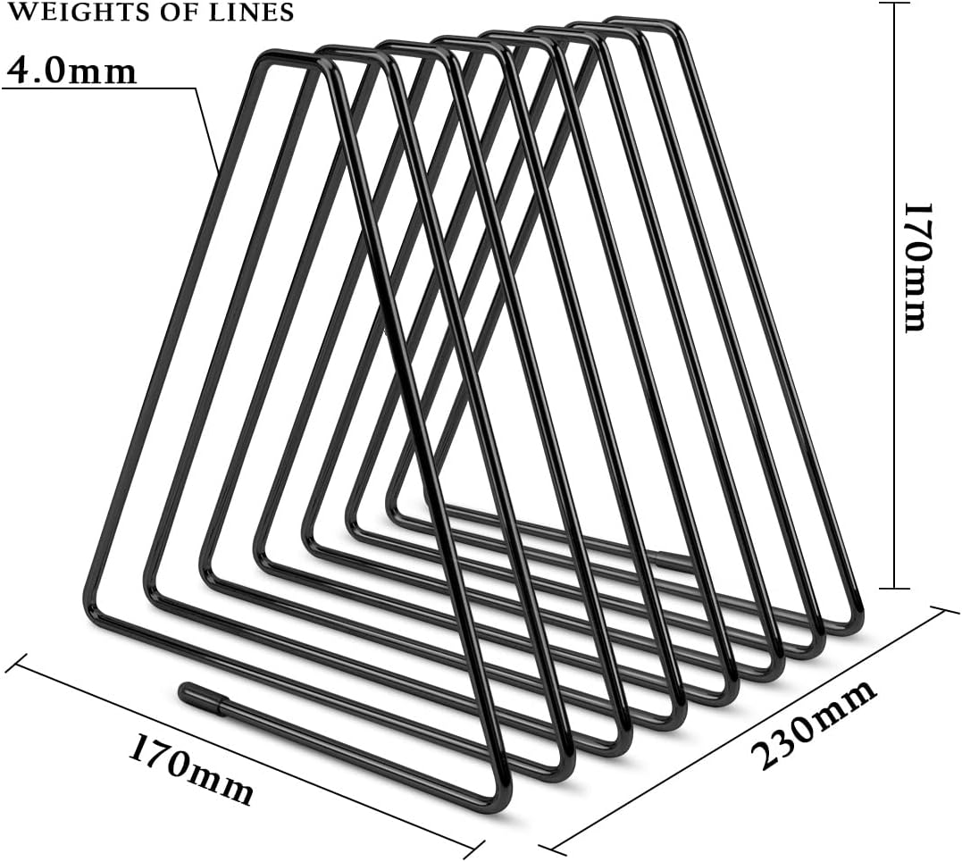 Serre-livres triangulaires rétractables (noirs), serre-livres réglables en métal, étagère anti-rayures, adaptée aux livres et documents dans - 3