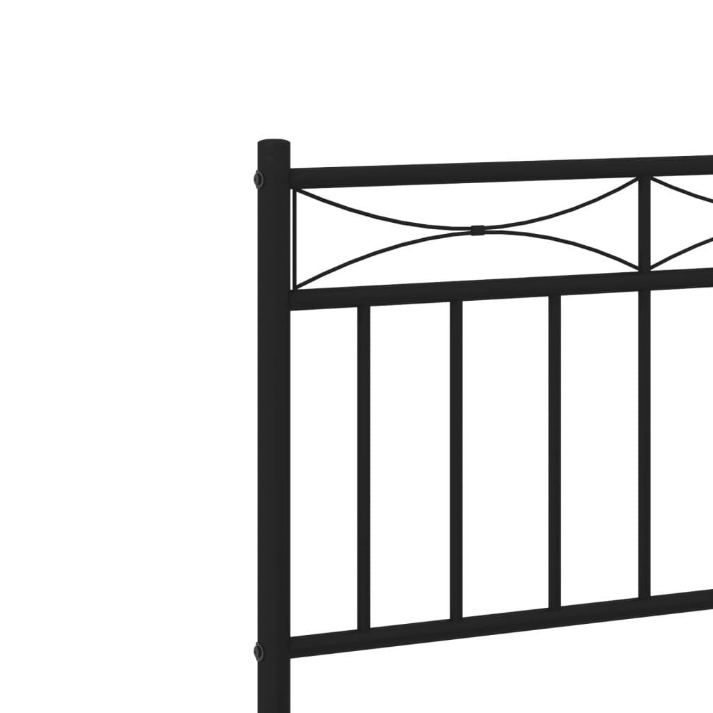 Estructura cama sin colchón con cabecero metal negro 160x200 cm vidaXL - 8