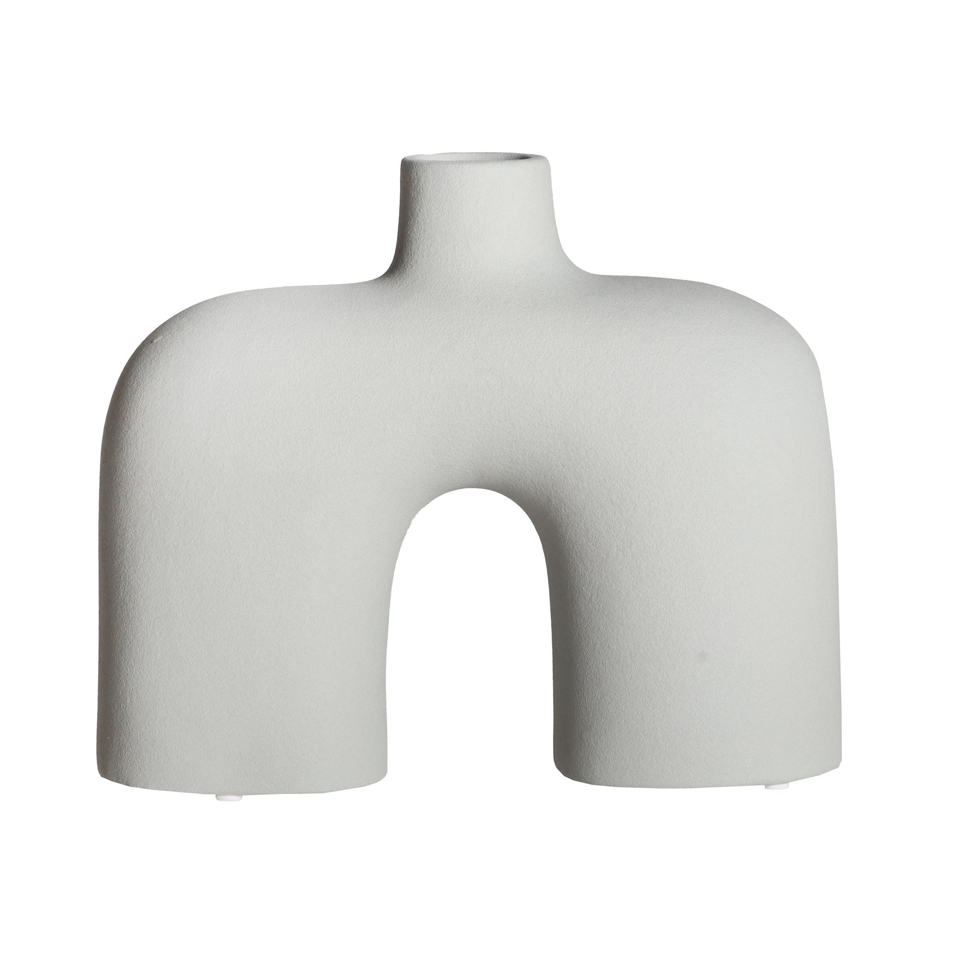 Vase en céramique gris avec finition coquillage 15.5 cmx27.8 cm Gris