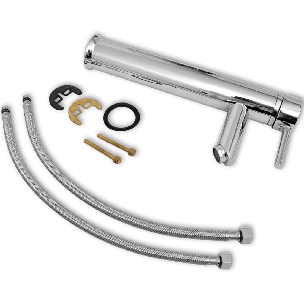 Lavandino da bagno 63 x 42 cm con miscelatore ovale in ceramica bianco 02_0002842 - 6