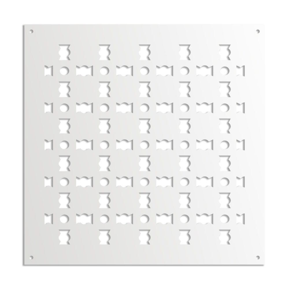 BISCUIT - Panel perforowany z PVC - Osłona przeciwsłoneczna - Rozmiar 73x73 cm - Grubość 1 cm - Kolor BIAŁY