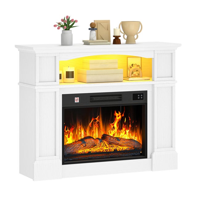 Balconera Cheminée électrique de 23 pouces avec bande lumineuse LED 24 couleurs et télécommande