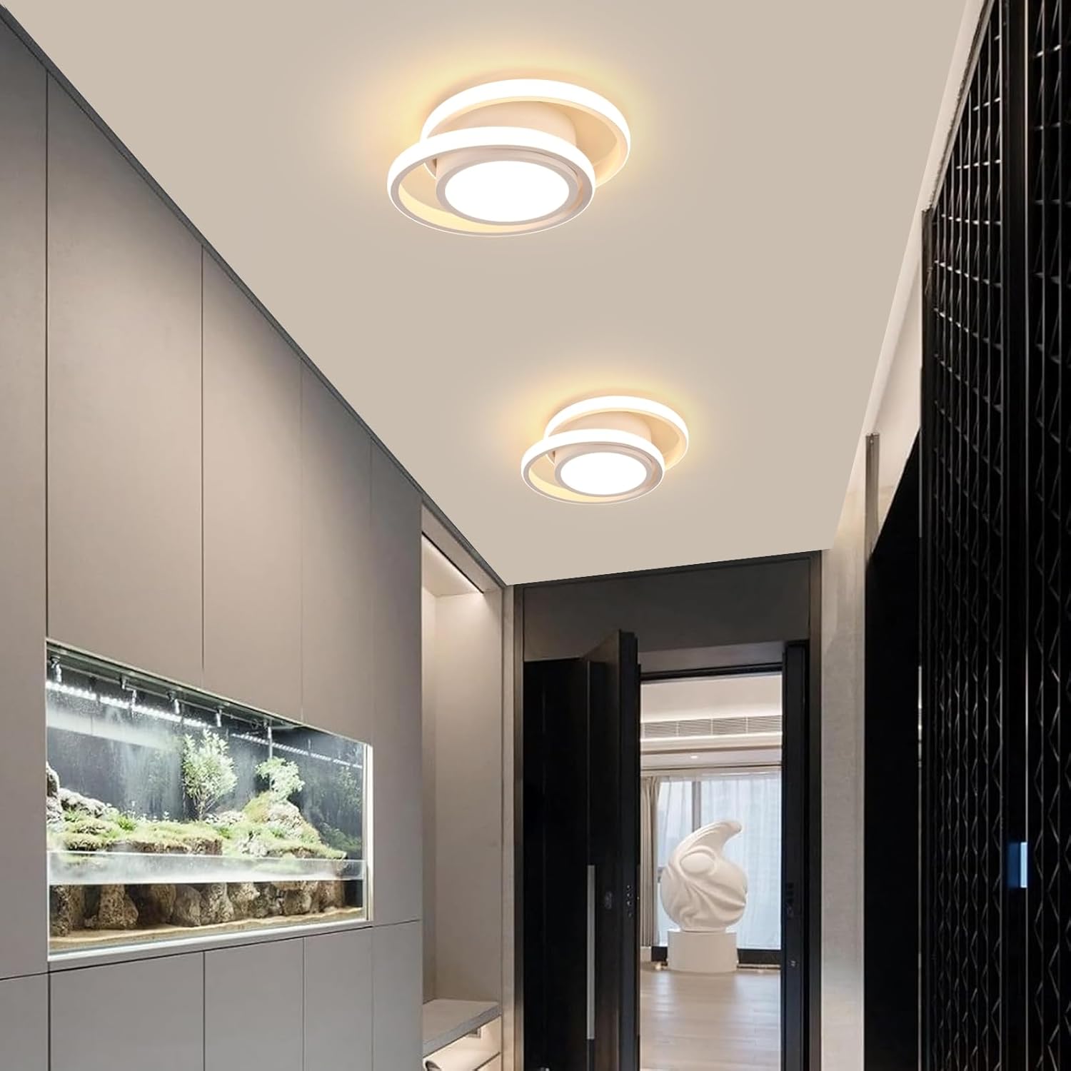 (32 cm di lunghezza) Plafoniera LED, plafoniera LED a forma di cupola, luce bianca calda adatta per camere da letto, corridoi, balconi - 2