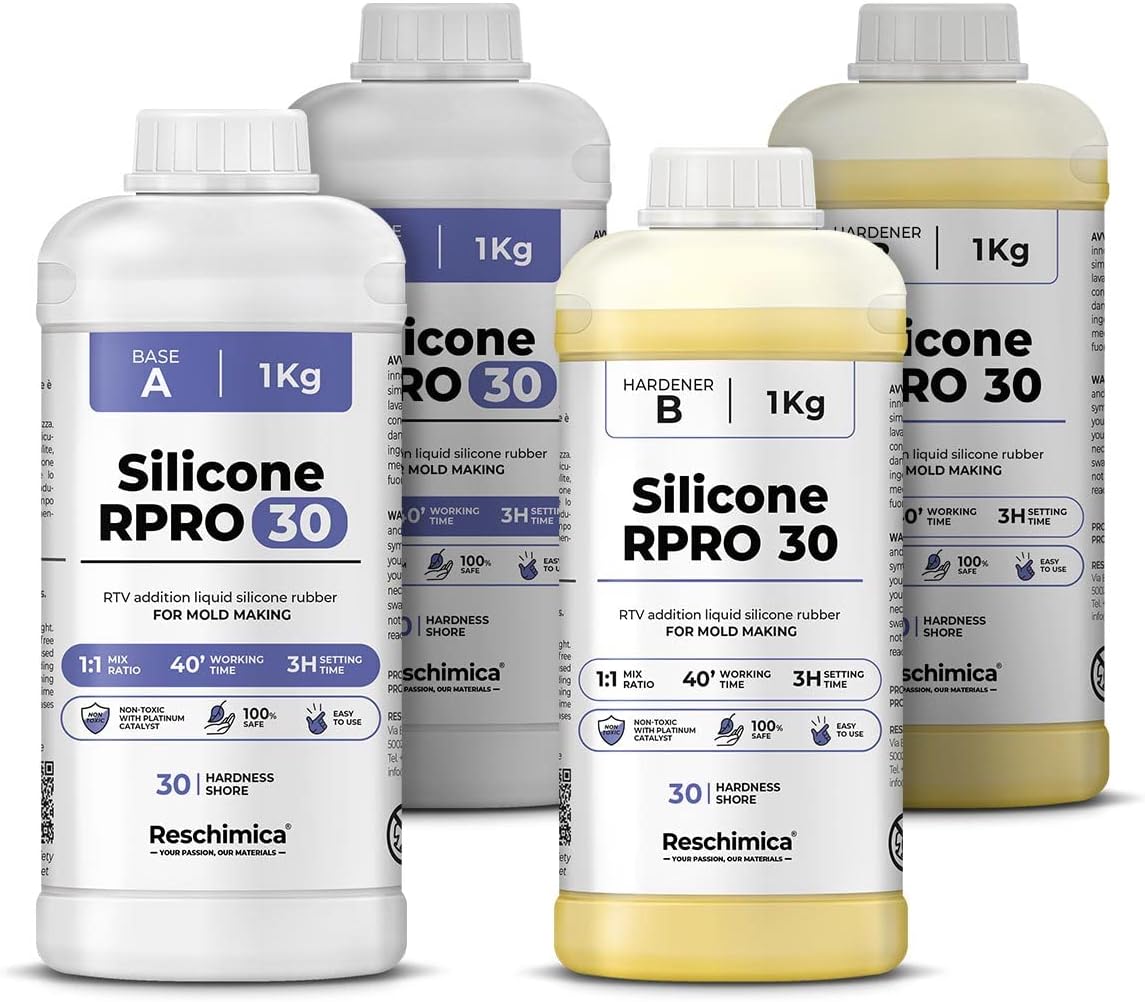 Kit De Silicone Pour Moule – 4,25 Kg – Élastomère Platine, Sans Bulle, Durcissement Rapide – Idéal Résine, Savon, Bougie