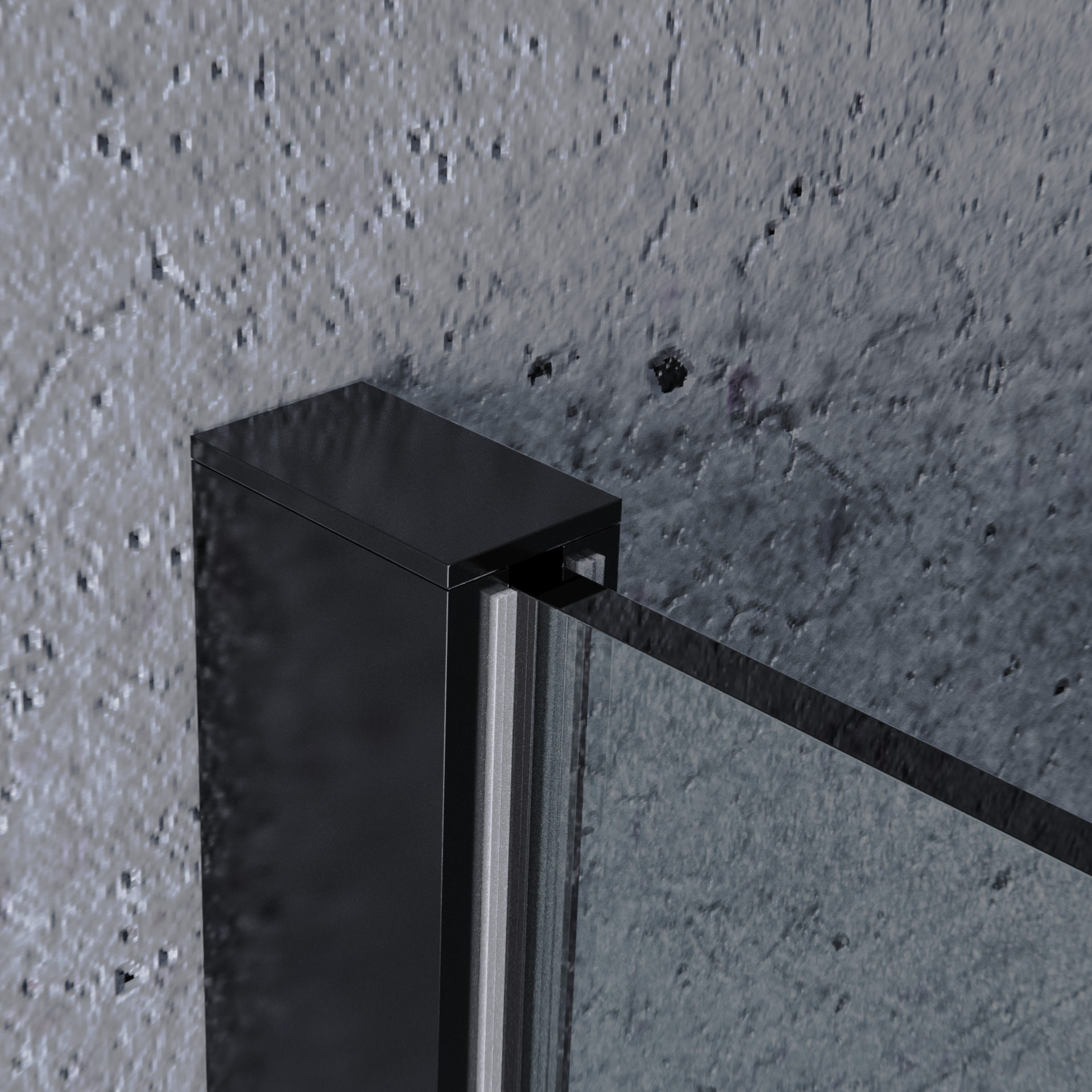 Mampara de Ducha Fija 90x200 cm Negro Mate con Cristal Templado 8 mm y Tratamiento Antical para Baños Modernos - 2