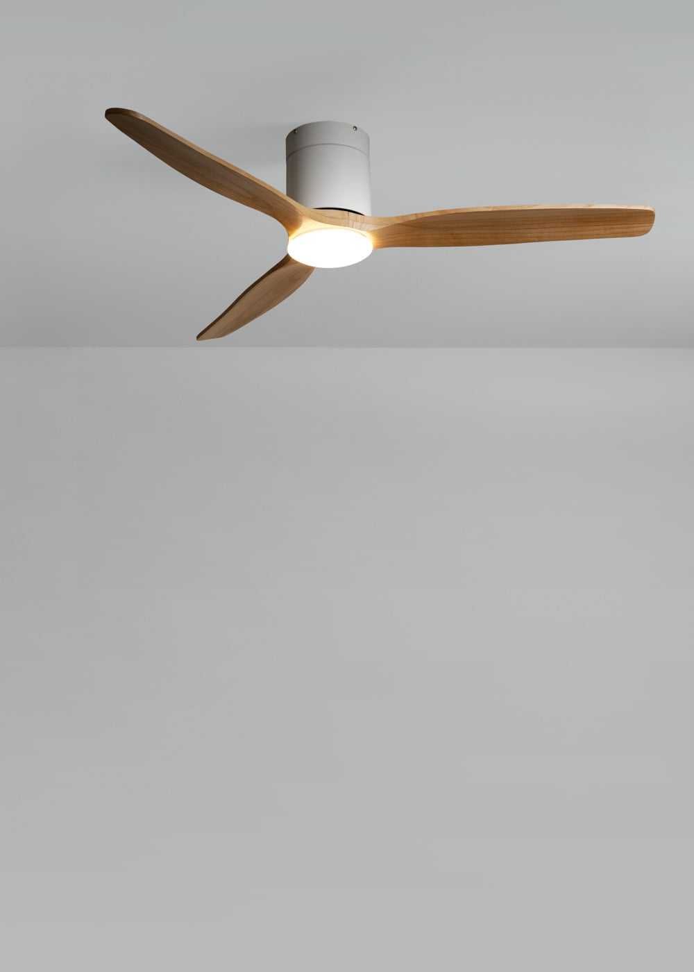 CREATE - WIND CALM SLIM LIGHT M - Ventilateur de plafond silencieux 40W Ø132 cm 100 % bois avec eclaraige sans wifi - 2
