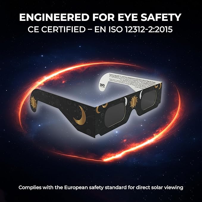 Lunettes Éclipse Solaire – Certifiées ISO conformes CE – Lunettes de protection pour l’observation sûre des éclipses solaires 6 articles - 8