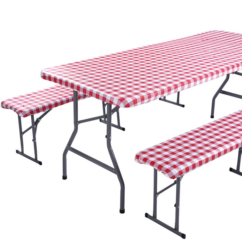 Tovaglia Aderente Per Tavolo E Panche Da Picnic Con Farfalle Rosa - Set 3 Pezzi, Elastica, Per Esterno E Campeggio