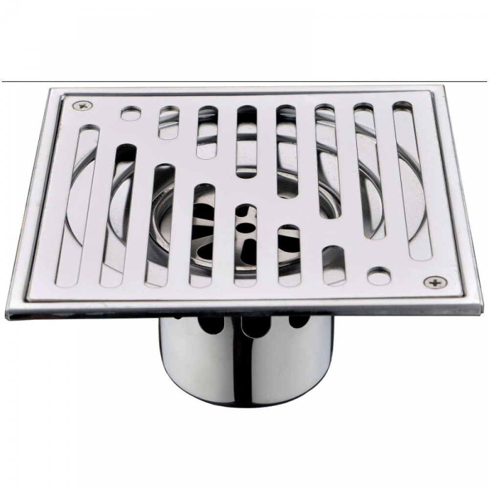 Kwadratowy odpływ podłogowy ze stali nierdzewnej, odpływ prysznicowy z klapą odpływową, łazienkowy, antyzapachowy, o dużej średnicy, 150 x 150 mm